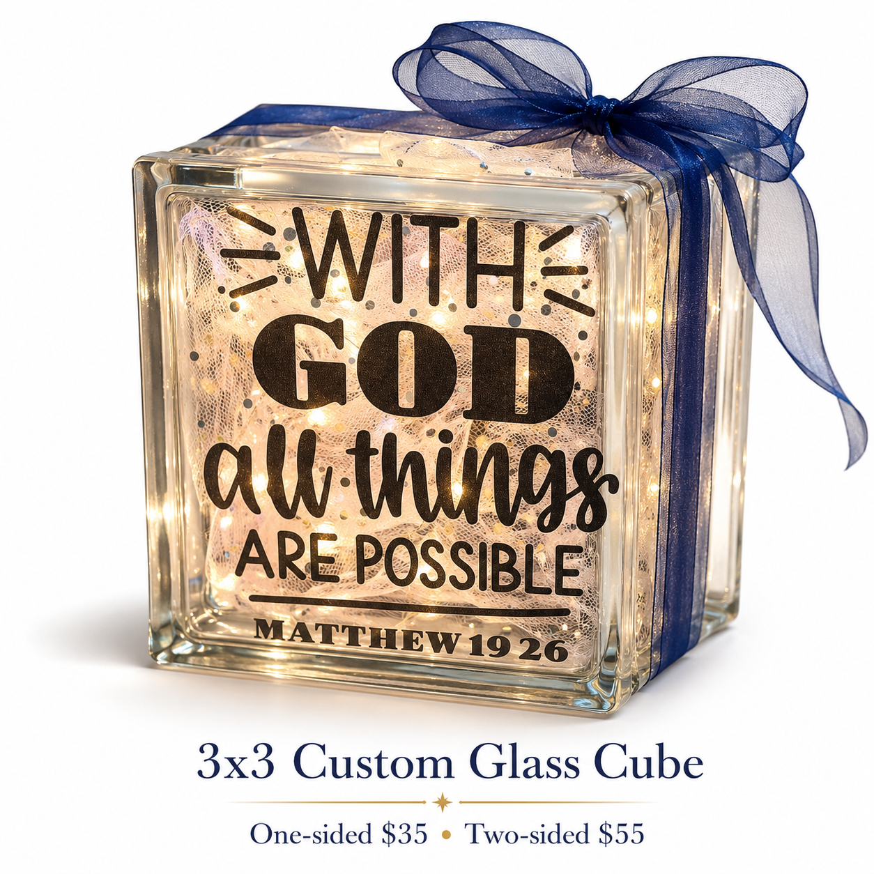 3 by 3 custom glass cube by Craft Me Out
